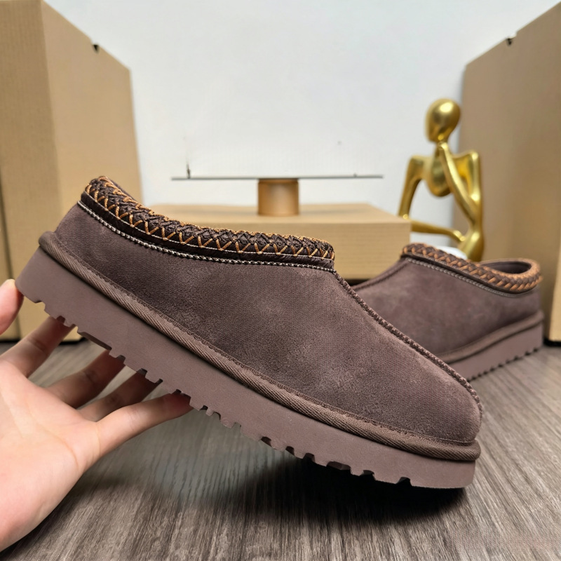 2026 Autumn Winter New Faux Fur Lined Platform Mule Slippers, Warm Fleece Closed Toe Slip On Half Booties, Thick Sole Winter Warm Cotton Shoes