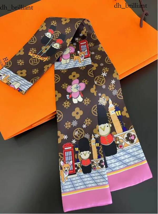 Personnalité Design Femmes Bandeau Mode Sac Écharpes Designer Écharpe Pour Femmes Cheveux Mince Foulards Cravate 120*8 cm 24 style