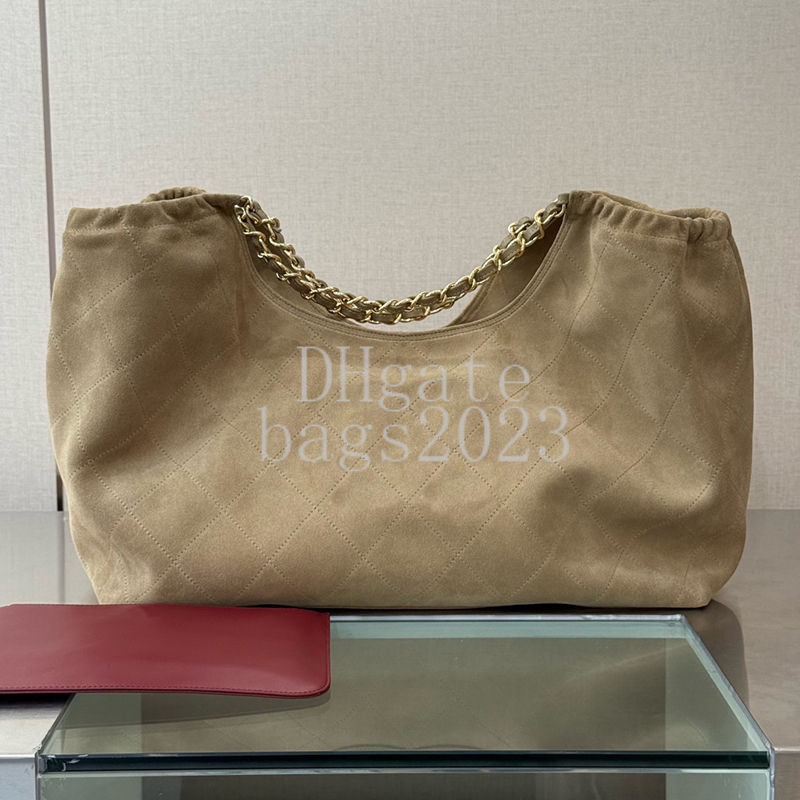 Master Quality 44.5CM Shopping Tote Bag Designer Bag Suede Calfskin Chain Shoulder Handbag Luxury Evening Bag with Gift Box X022B