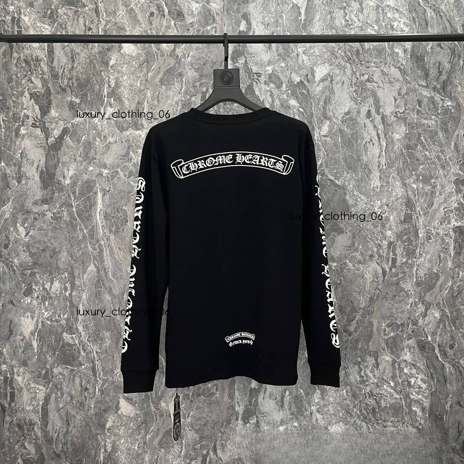 Chormely Hearts Shirt Long Sleeve Designer Men Women High Street Y2k Sweatshirts High Quality Version Cross Sanskrit Fashion Streetwear Cross Patter