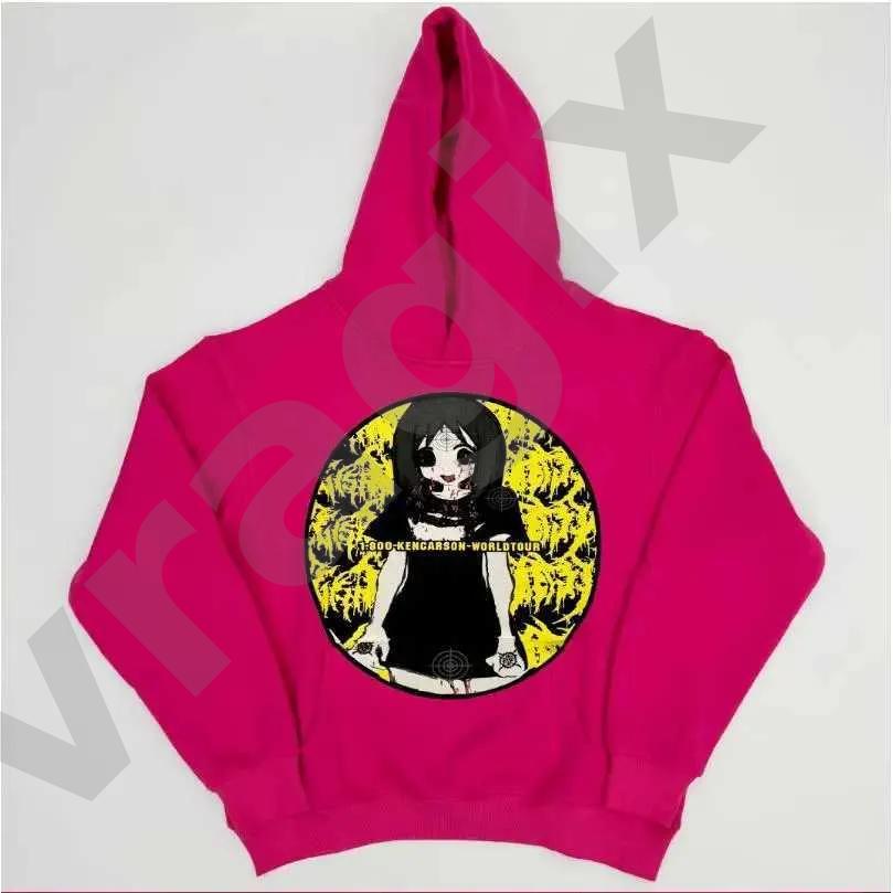 Men Anime Graphic Print Hoodie Long Sleeve Pullover Hooded Sweatshirt Streetwear Trendy Cartoon Character Print Loose Fit Casual Top