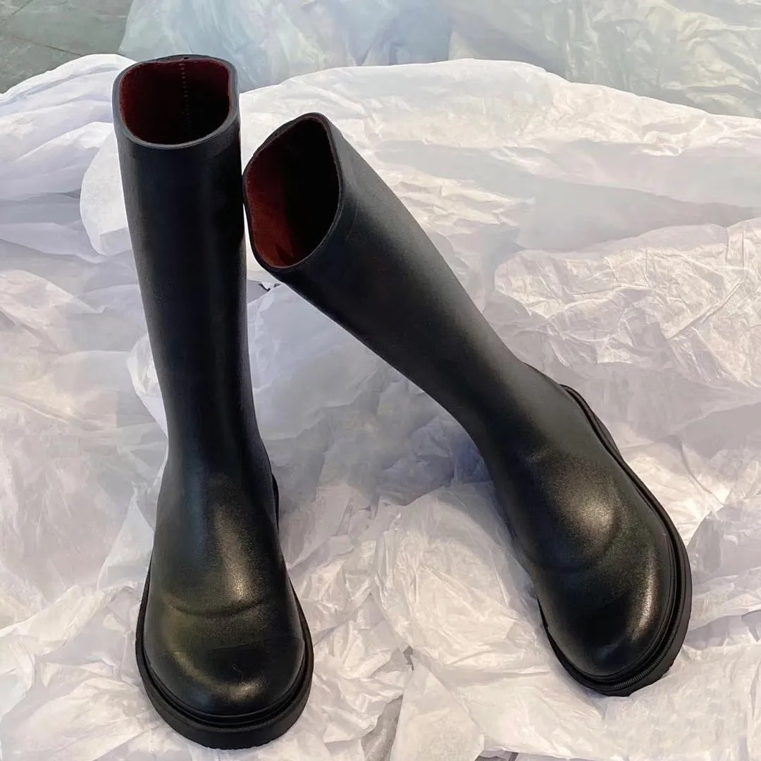 French brand designer boot with heels and thick soles ankle high-quality winter women rubber boots G220720000 upper material 35-40