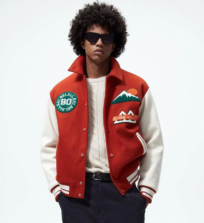 Veste de Baseball rouge en fausse fourrure de Style américain pour hommes de haute qualité, manteau brodé à boutons épais pour l'automne et l'hiv