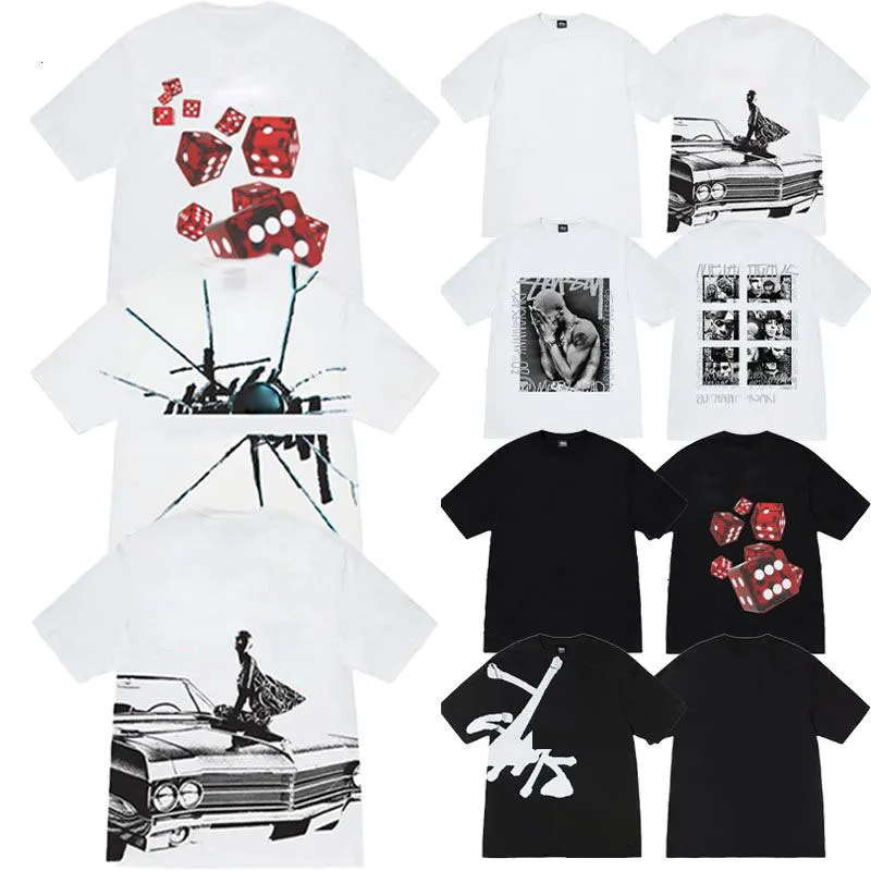 stu 300g 100% cotton t shirt mens designer cotton t shirt letter print graphic tee vintage hip hop loose sports short sleeve tops men streewear tshi