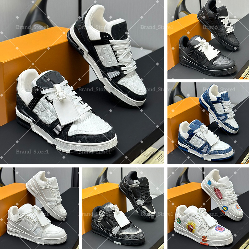Designer Trainer Series Sneakers Top quality Luxury Trainers Classic Men Women Casual Shoes Calfskin Genuine Leather Sneakers Sneaker with box Size