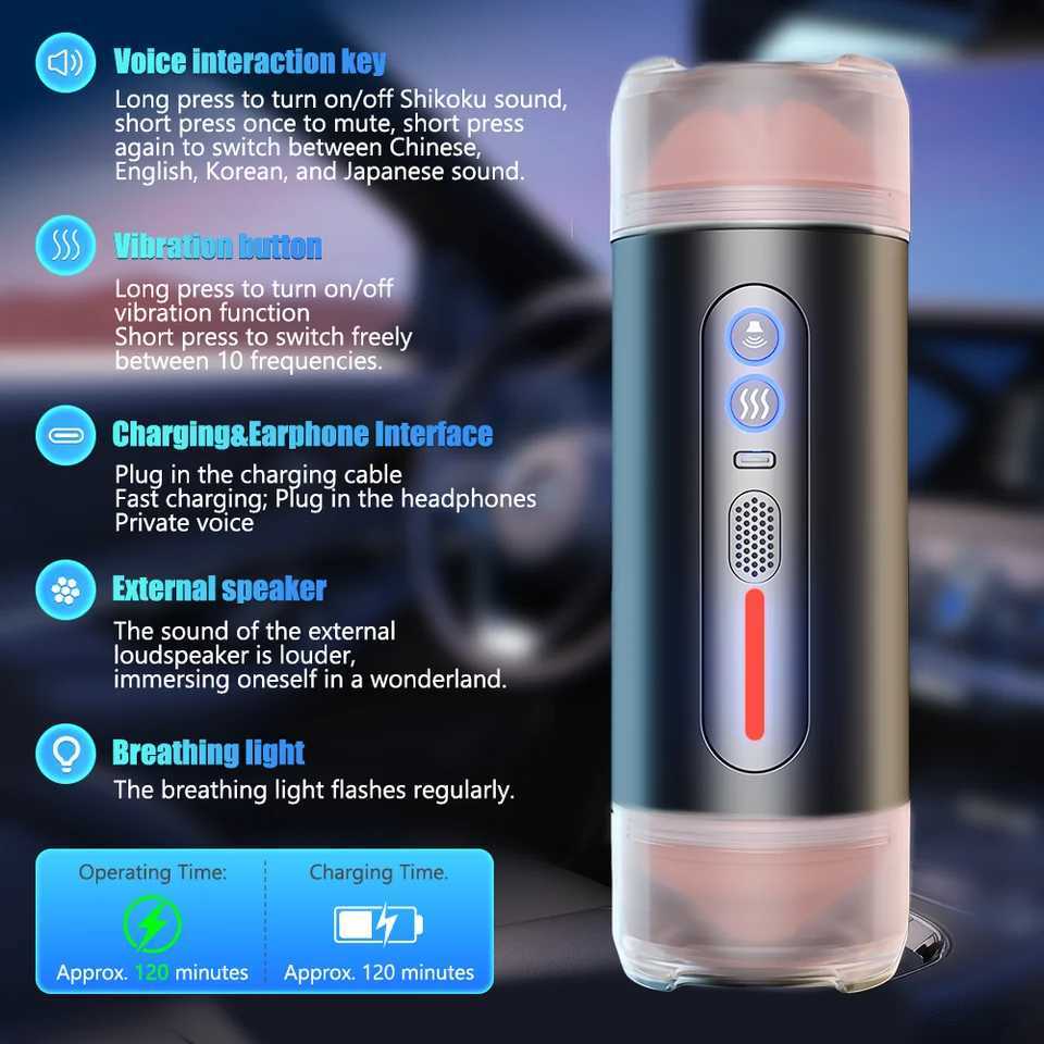 E3JV Automatic Male Masturbator Free Headphone Blowjob Vaginal Penetration Sexy Voice Oral Sex Moaning Vibrator Sex Toy For Men Z261009