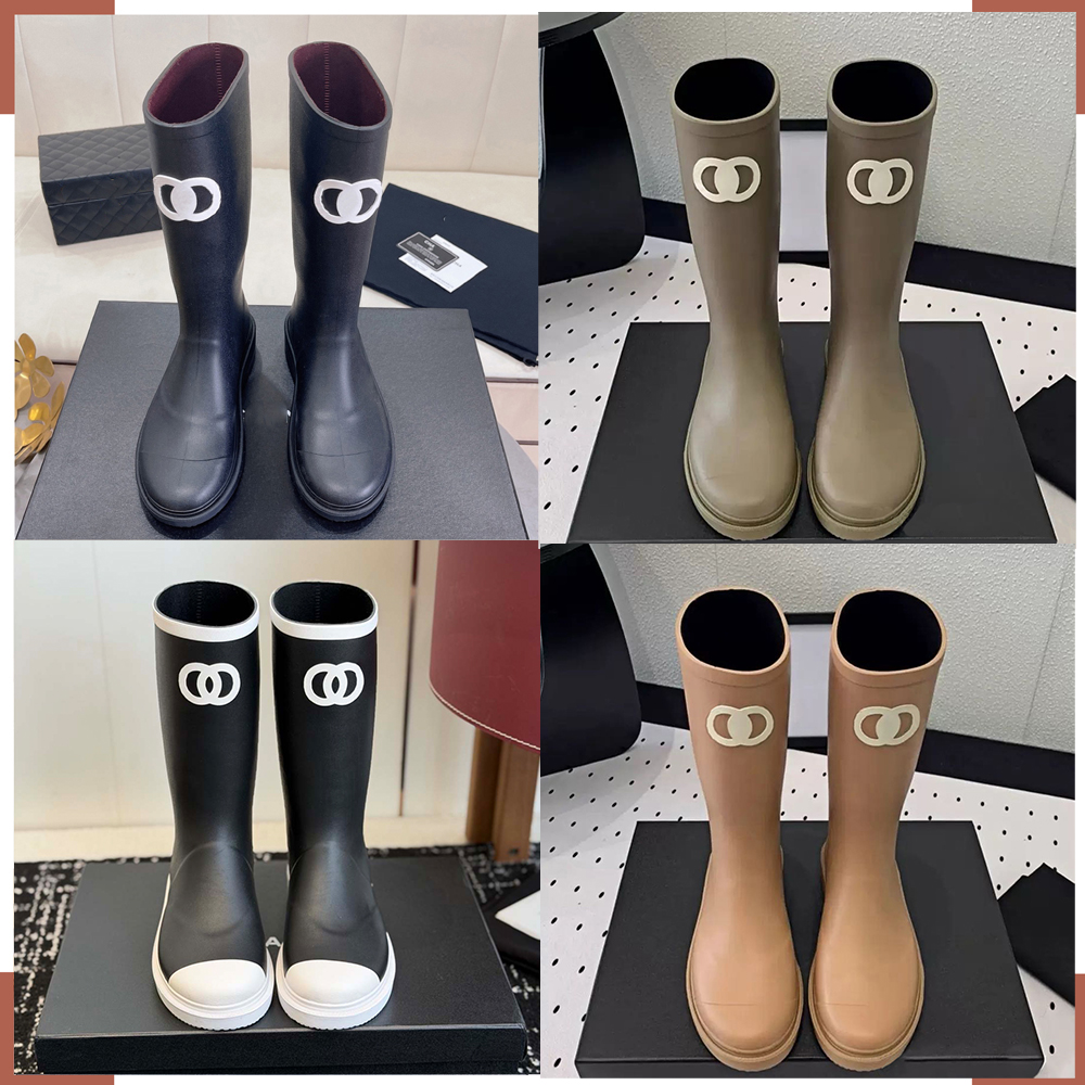 Designer logo rain boots shoes color waterproof high boots are suitable for daily outdoor wear in autumn and winter designer shoes essential wellies