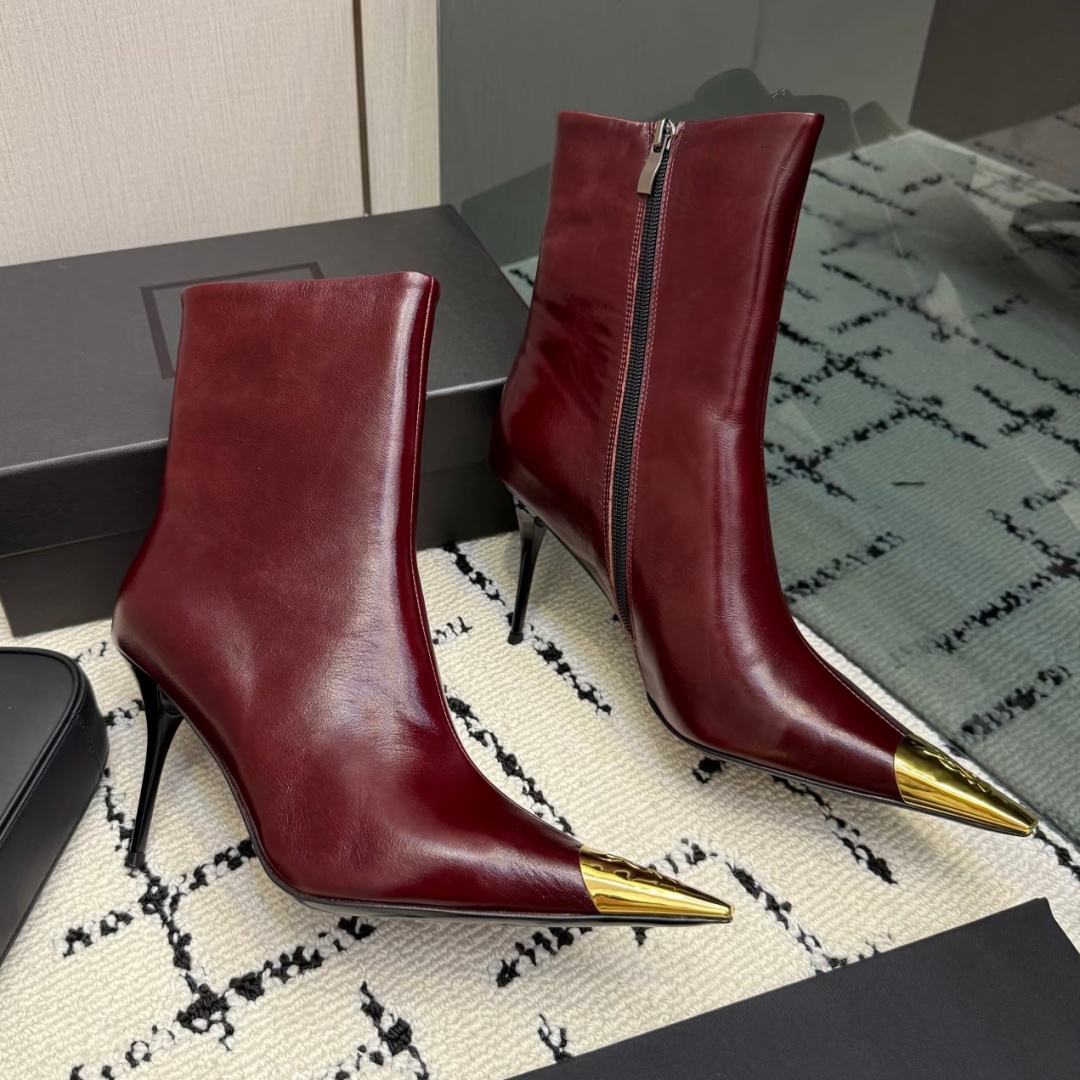 Women Fashion ankle boots Stiletto Kitten Thigh High Boots designer Knee Boots Suede leather Knight Boots Luxury Metal pointed Formal dress shoe Wor