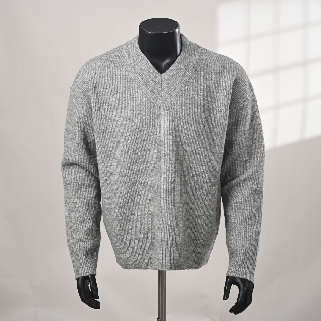 Luxueux Pull Brodé en Tricot de Laine Mérinos avec Fils de Cachemire-D