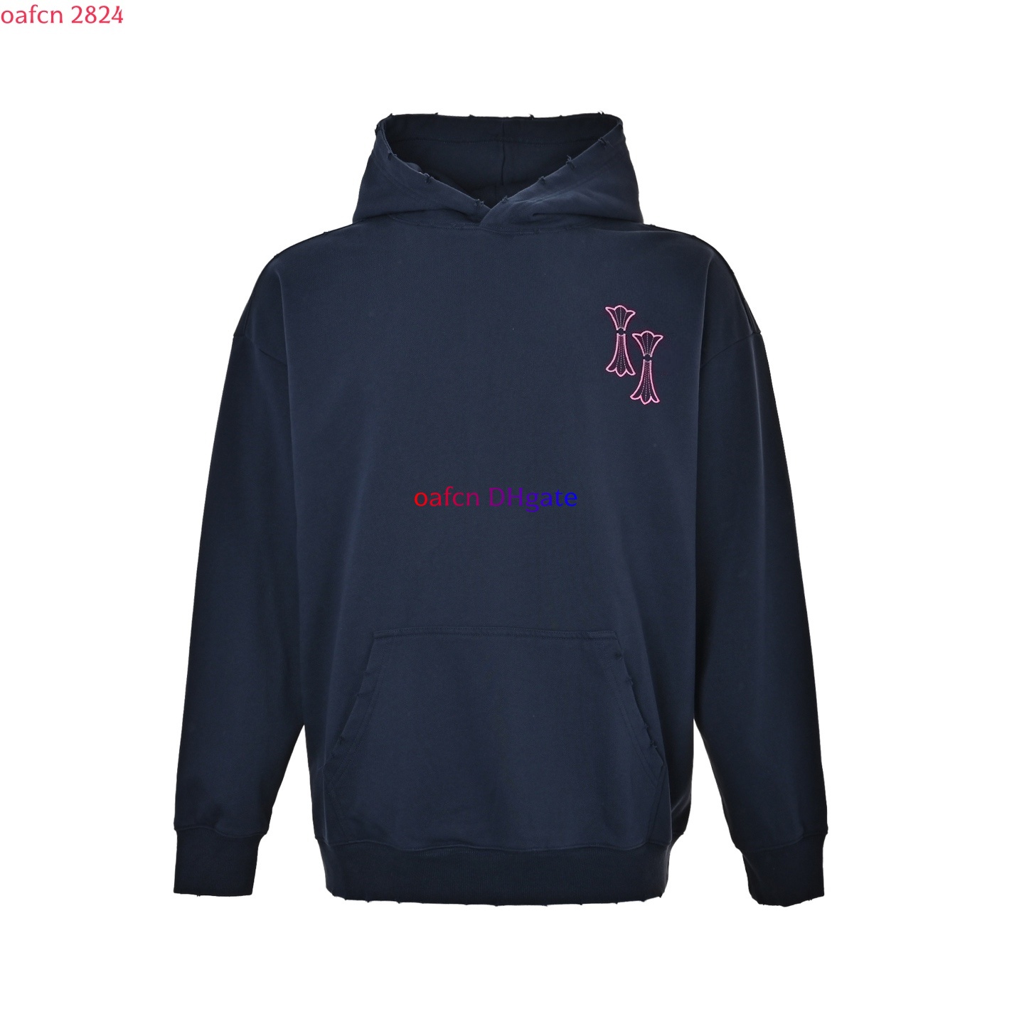 Men's Hoodies Sweatshirts T Tracksuit for Men Zipper Neck Pullover Men's Winter Clothing Soft Shell Patchwork Cross Embroidered Hole Chrom