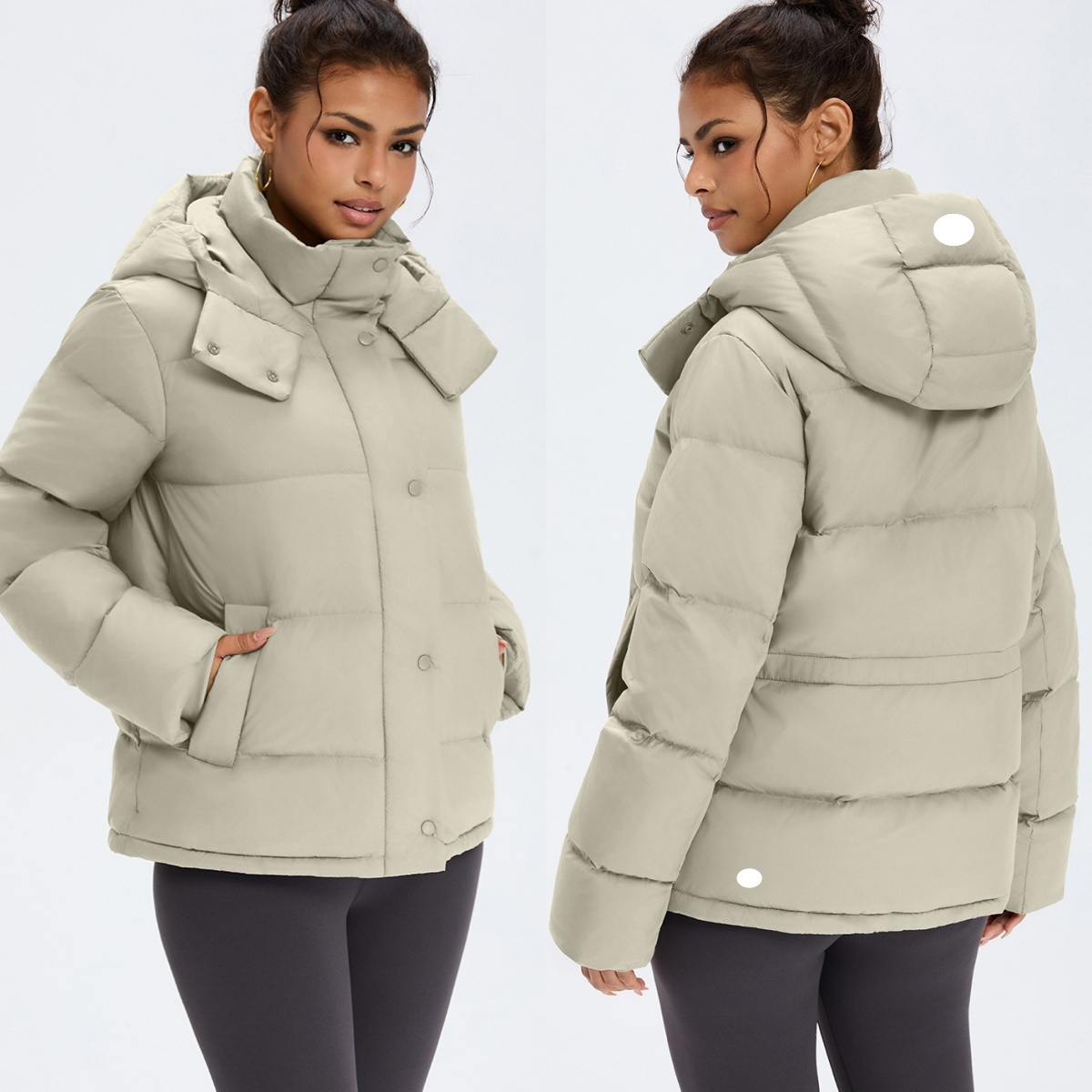 UU-L6669 Veste à capuche épaisse en duvet d'oie blanche pour femme Manteau à capuche de sport confortable pour femme Prêt pour l'hiver Doudoune à