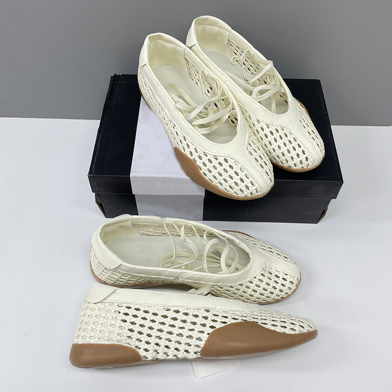 With Box Designer Taekwondo Mei Ballet Shoes Women Mesh Sneakers Top Quality Soft Dance Ballerina Running Shoes Thick Gum Heel Casual Sandals 1161