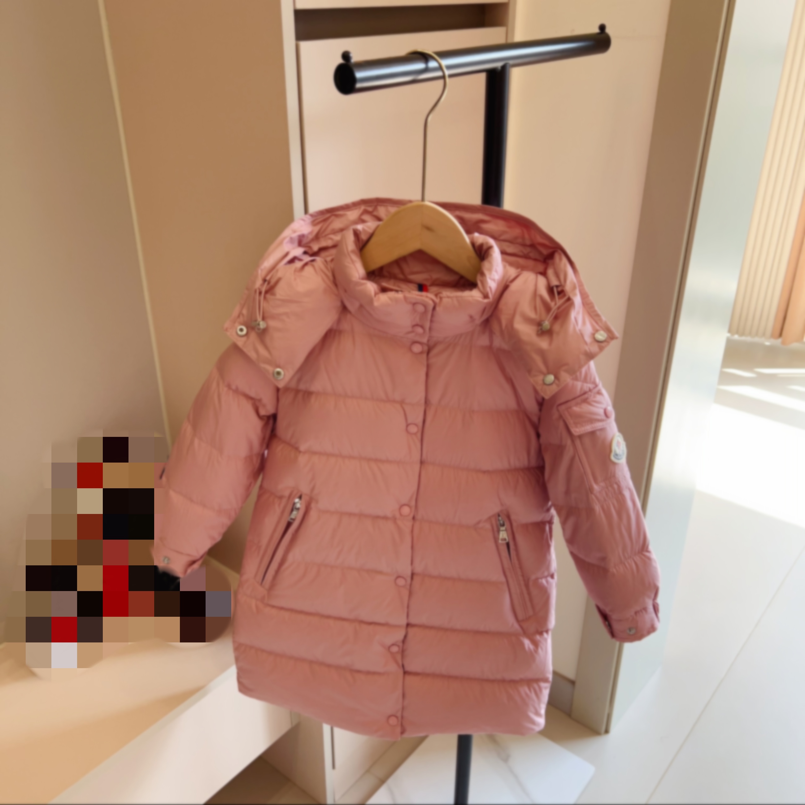 girl hoodies girl's down coat luxury kids hooded coats baby clothes girls jacket hood long style 100% down jackets School uniform outdoor skiin