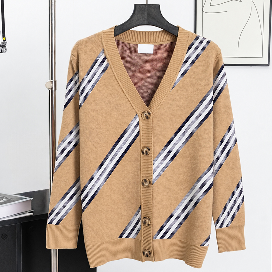 Designer Sweaters Stripes Cardigan Womans Classic Cardigan Letter Knitting Fashion Long Sleeve Women High End Jacquard Cardigan Knitting Sweaters Co