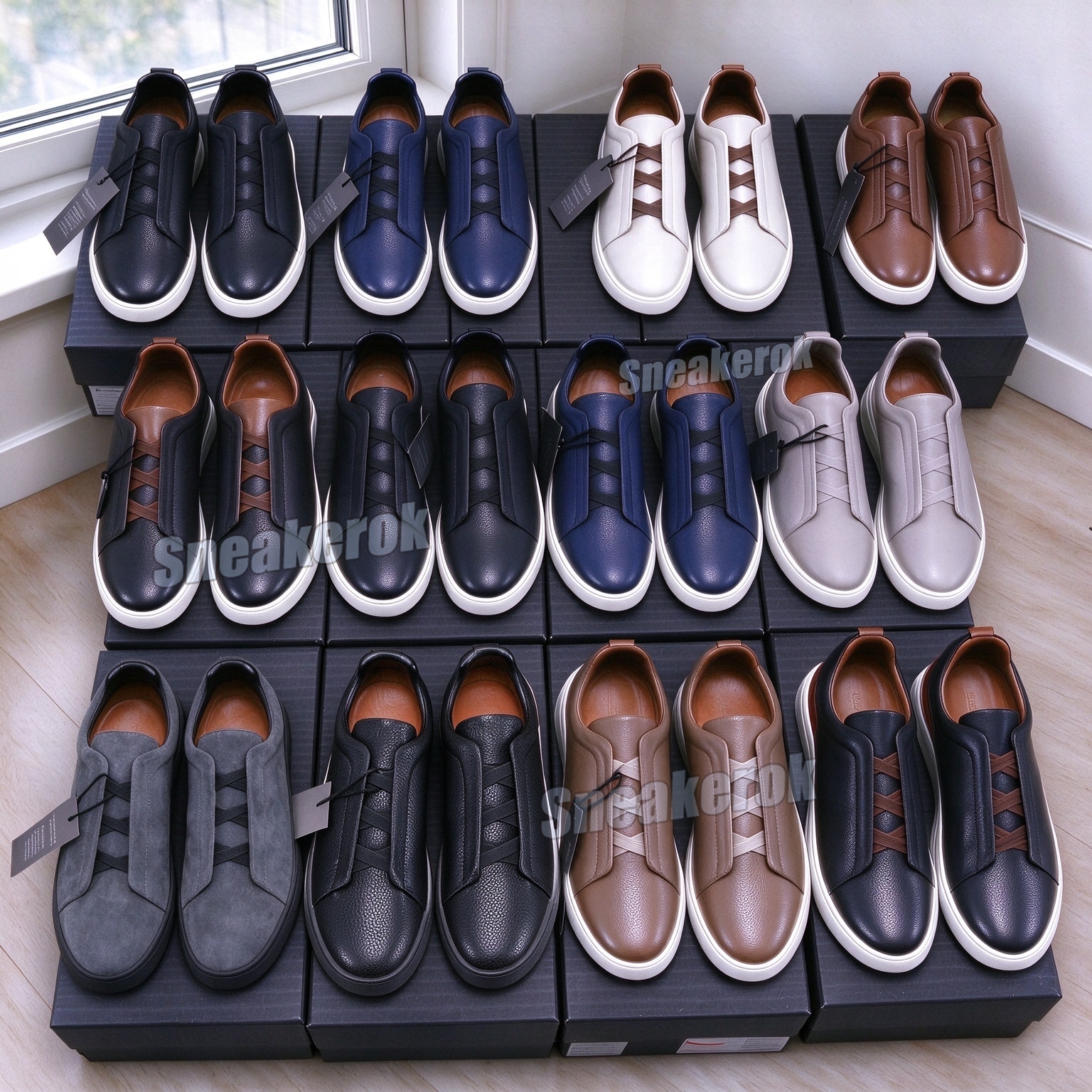 Designer zeg Top shoe Triple Stitch Sneaker Run Na For Man Luxury Suede Cowhide AAA+ Leather Casual Shoe Trainer Athletic Outdoor Football Golf Flat