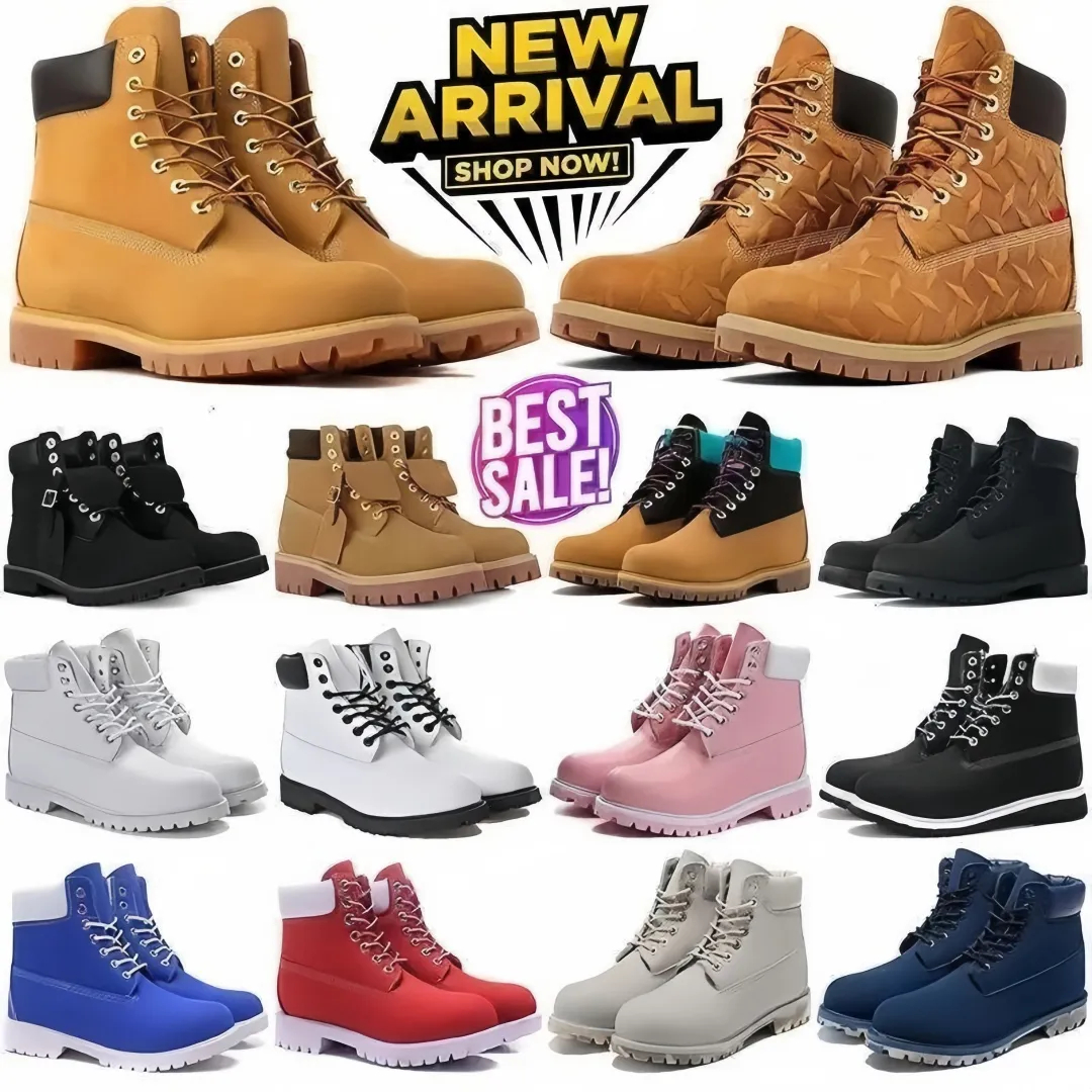 TOP boot Designer luxury Boots Shoes Men Boots Waterproof Ankle Classic Martin Shoes Cowboy Yellow Red Blue Black Pink Hiking Motorcycle Boots size