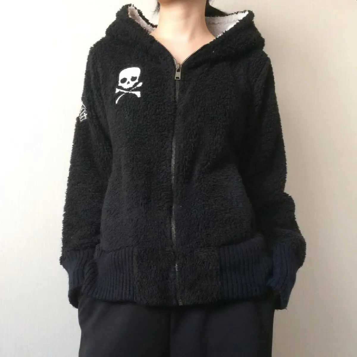 Wool Lamb Jackets Women Hoodies Cross Skull Grunge Sweatshirts Hooded Coats Haraiuku Strtwear260915 S261012PT0K