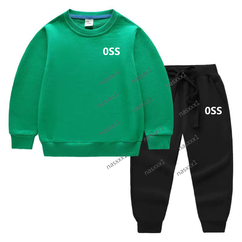 Ensembles de sweats à capuche à manches longues pour filles printemps 100% coton pull pantalon long costume deux pièces tenues décontractées pour