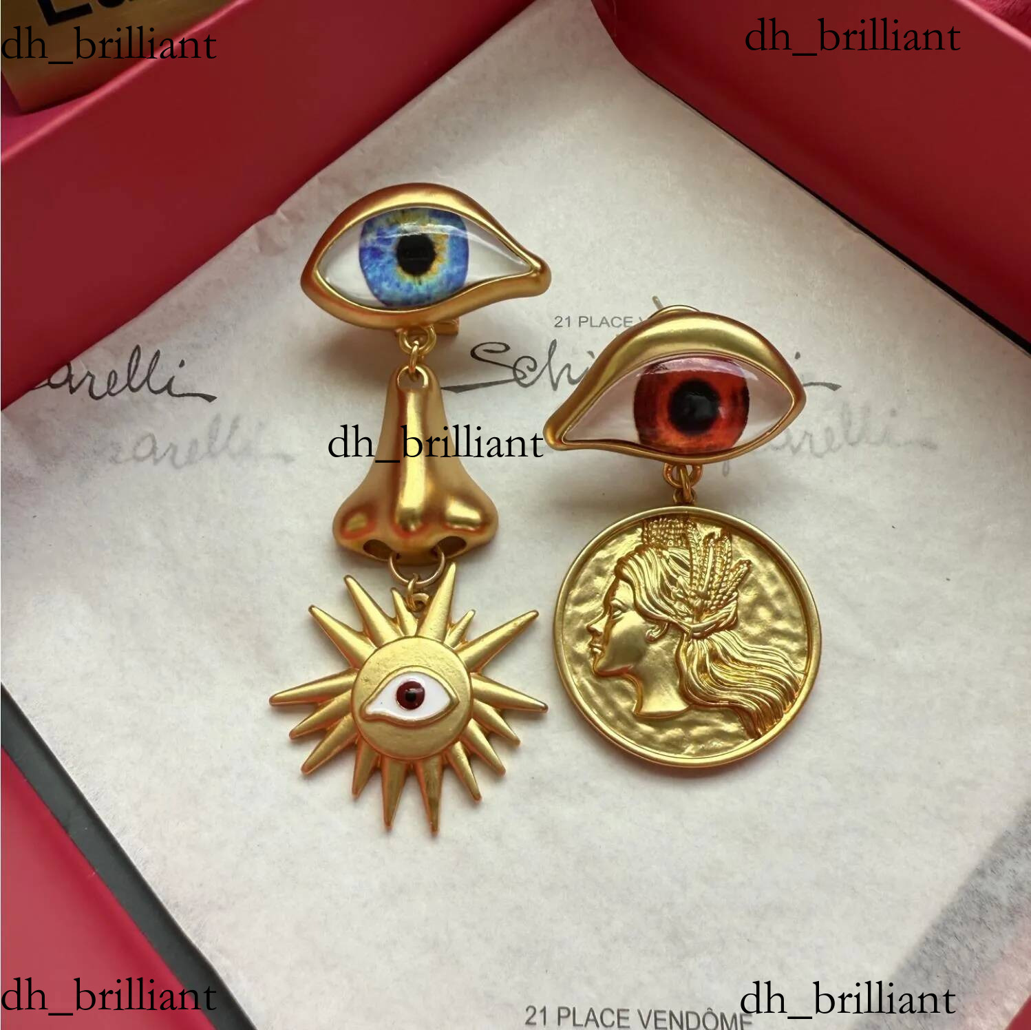Nouveau conçu femmes boucles d'oreilles charme oeil du diable classique série trou de serrure boucle d'oreille clous d'oreille bijoux de créateur