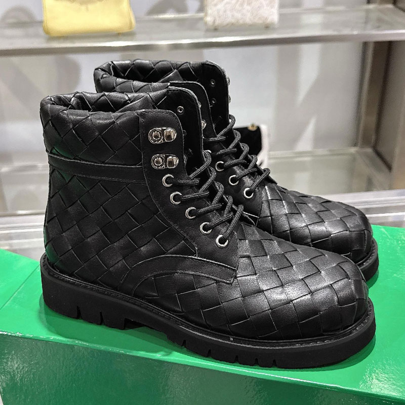 Para mujer para hombre Abadejo con cordones Bota de tobillo Pareja Combat Strike Botas bajas Diseñador Cuero liso Botas altas Suela de goma Tamaños