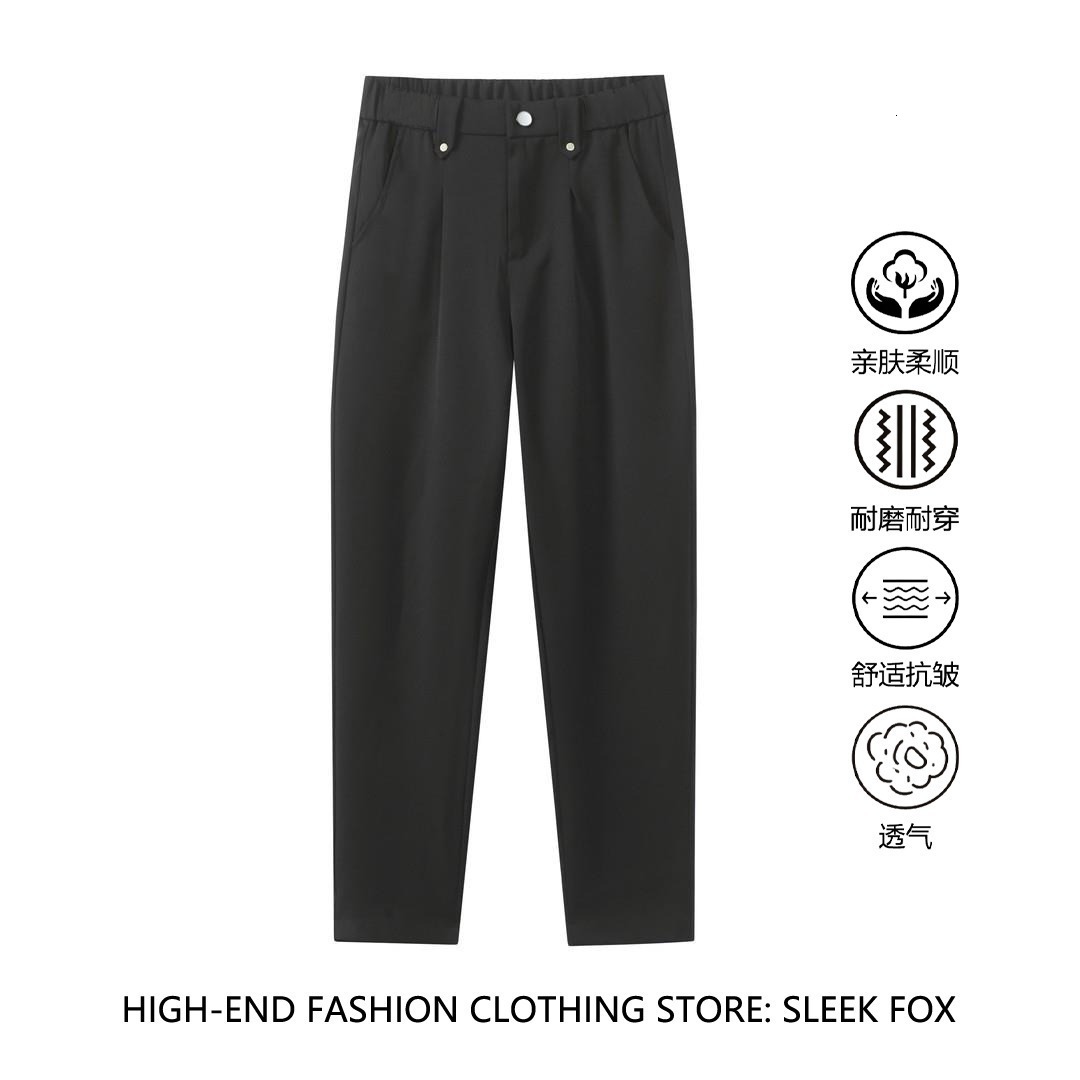 Americanstyle trendy and stylish drapey trousers 2025 autumn collection simple comfortable slimfit casual pants versatile men's fashion 250724