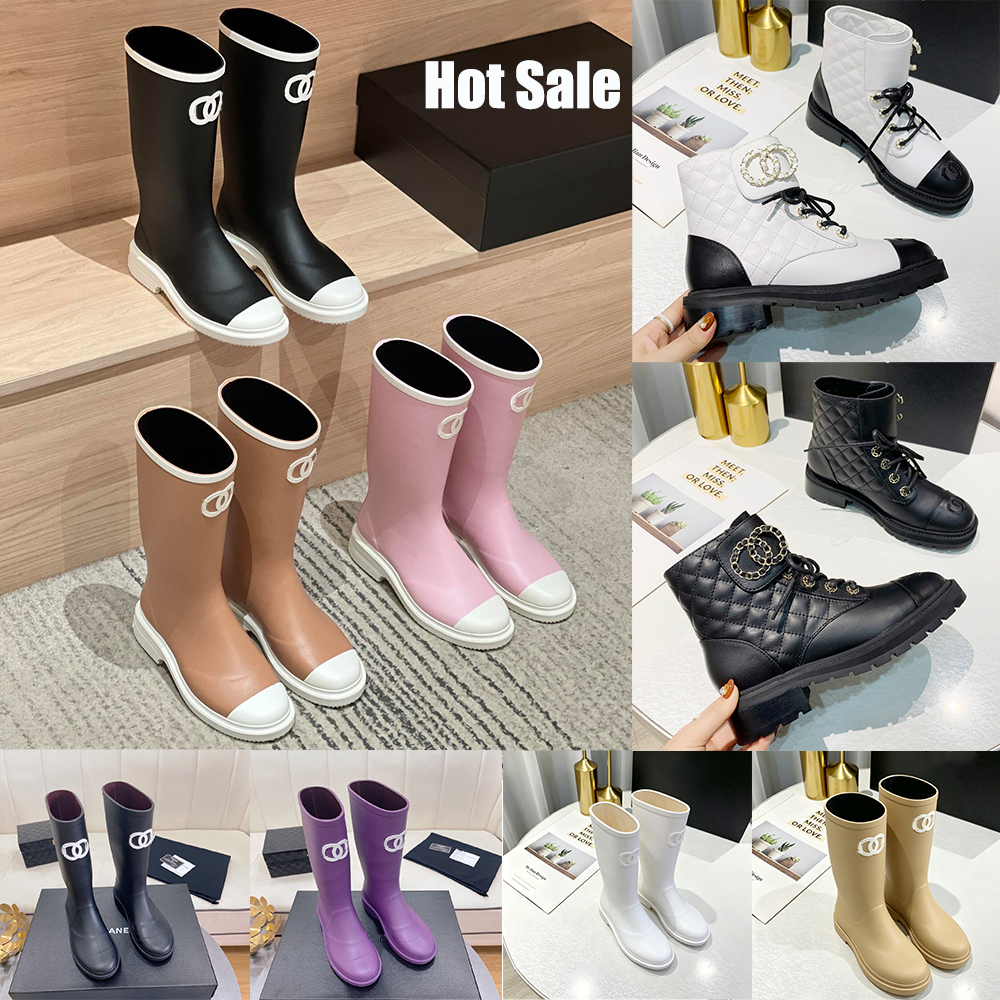 TOP Brand Designer Square Toe Women's Rain Boots Thick Heel Thick Sole Ankle Booist Excellent Quality Winter Women Rubber Boot G220720 Chelsea
