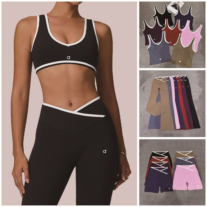 Womens Yoga Set Sports Bra Leggings Gym Short Sports Outfit Yoga High Waist Push Up Align Leggings Wide-leg Pants Set Women Clothes Set