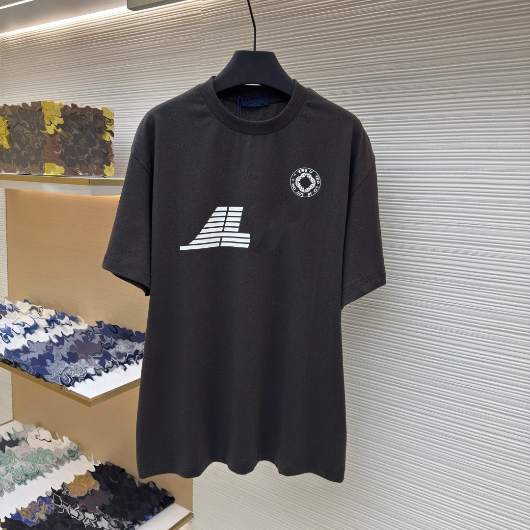 Vêtements de marque de créateurs, T-shirts et polos pour hommes de haute qualité, fond gris foncé, motif blanc, hauts décontractés pour hommes à