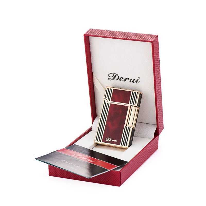 Lighters 2023 New Derui Side-sliding Silent Inflatable Lighter Metal High-end Quality Men's Light Luxury Gift Lighter Q261012