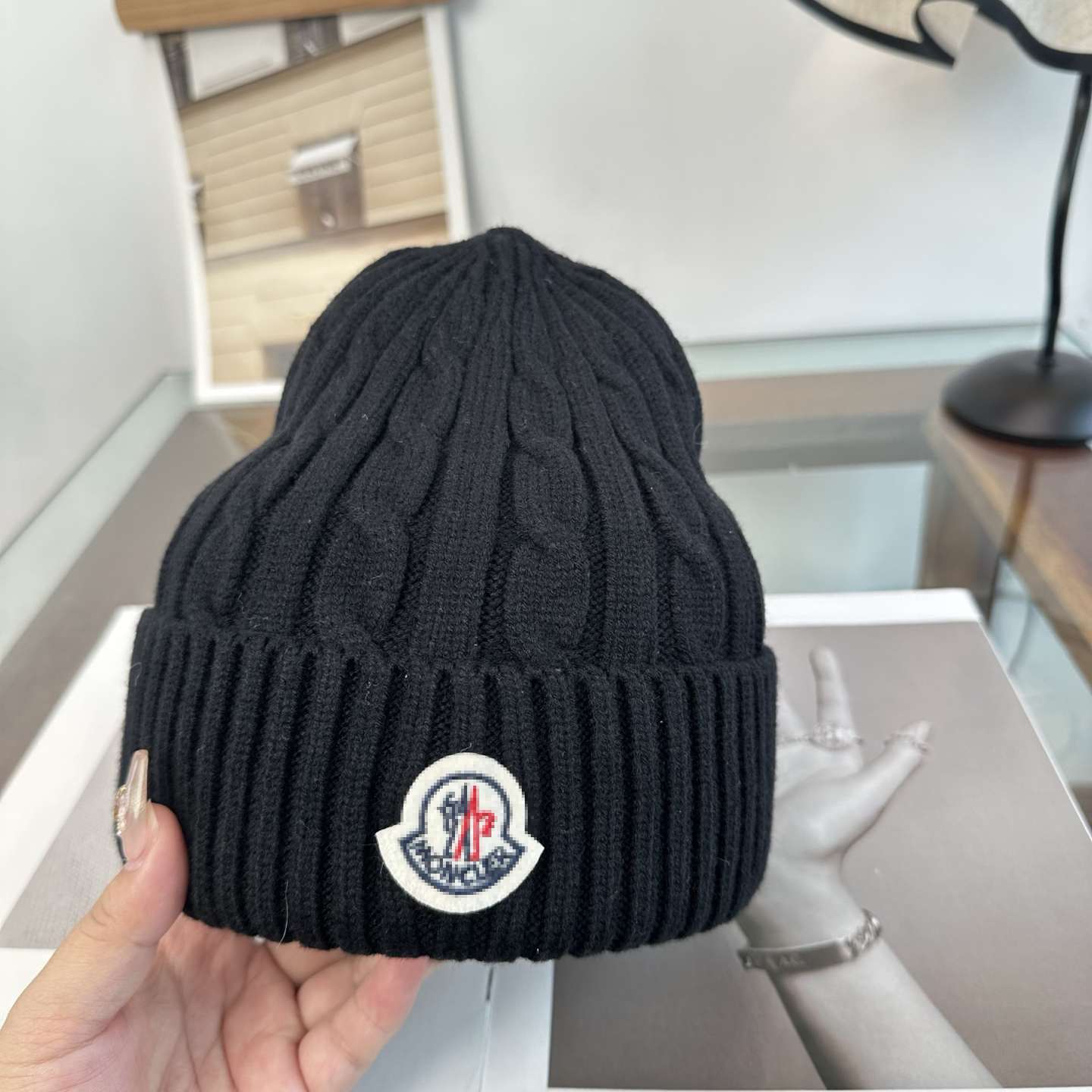 Winter Monclairity beanie - Women's thick knit wool hat, designer warm hat, men's Casquett luxurious ski cap, knitted hat