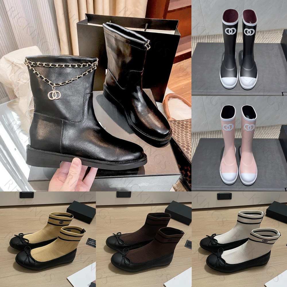 Boots Designer Womens Ankle Rain Boots Fashionable fall winter comfortable boots thick-soled martin boots round-toe Chelsea leather short boots Size