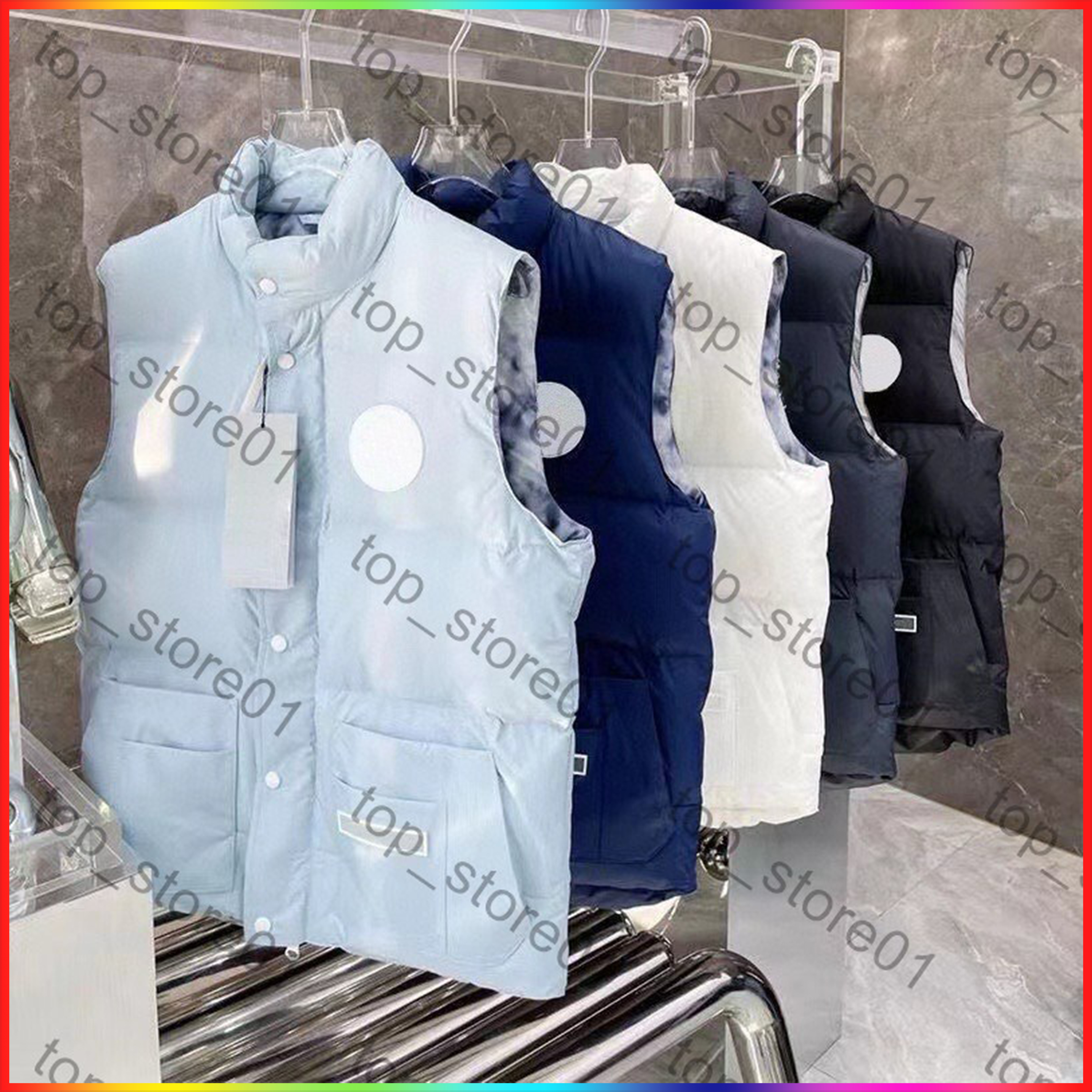 Winter puffer jacket men vest designer jacket luxury man woman feather filled material coat embroidered badge logo outerwear men zzipper Thick goose