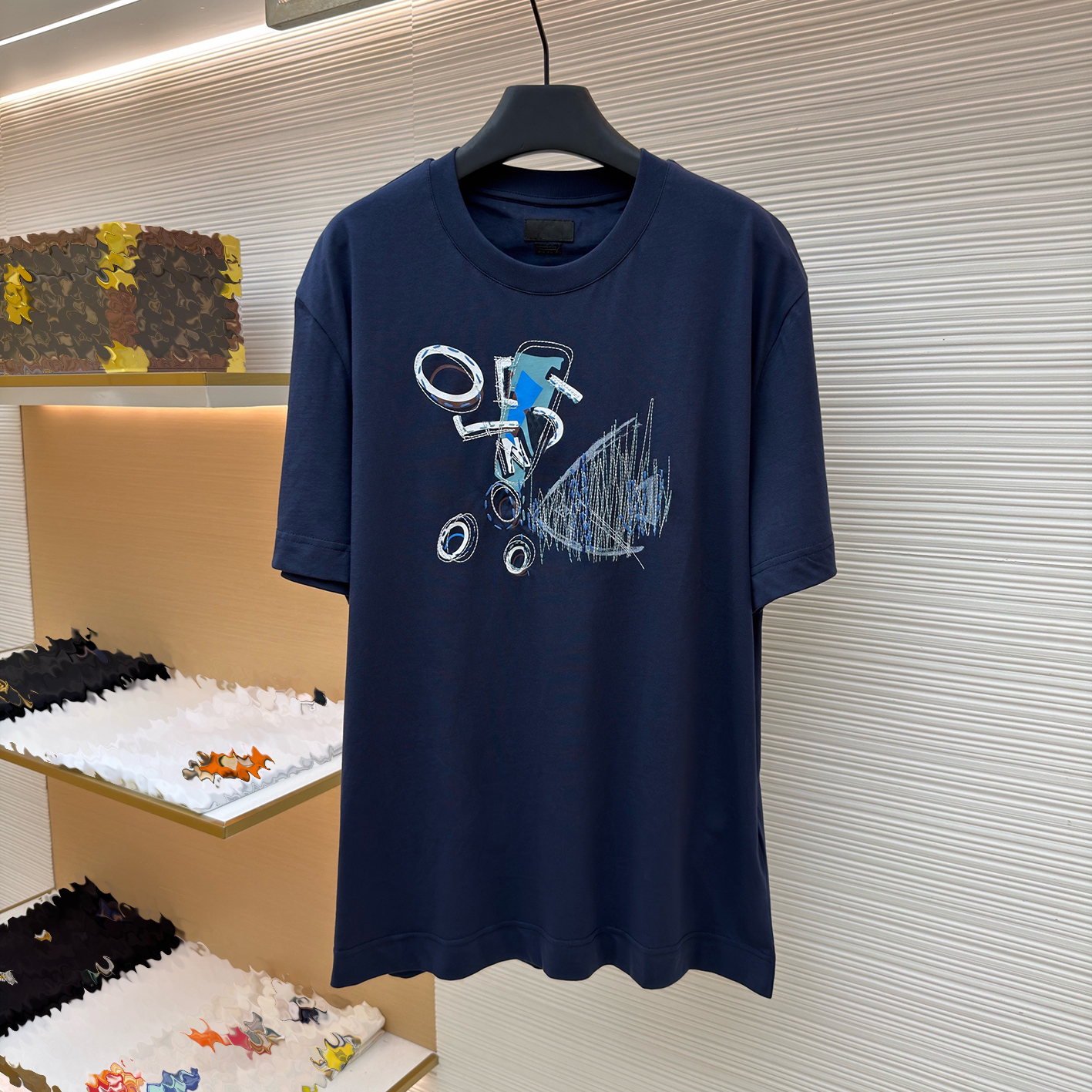 Vêtements de marque de créateurs, T-shirts et polos pour hommes de haute qualité, T-shirts pour hommes avec broderie géométrique, impression graf