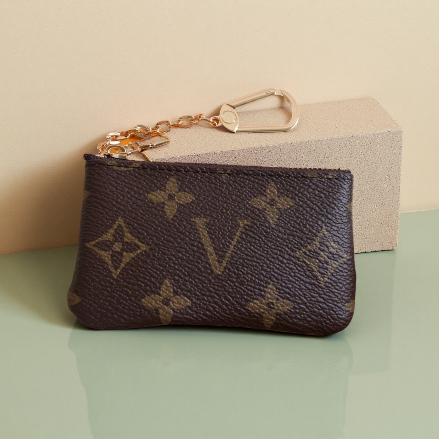 Designer wallets Keychain Ring KEY POUCH coin purse coin pouch leather Credit Card Holder women bag small zipper purses Wallet with box