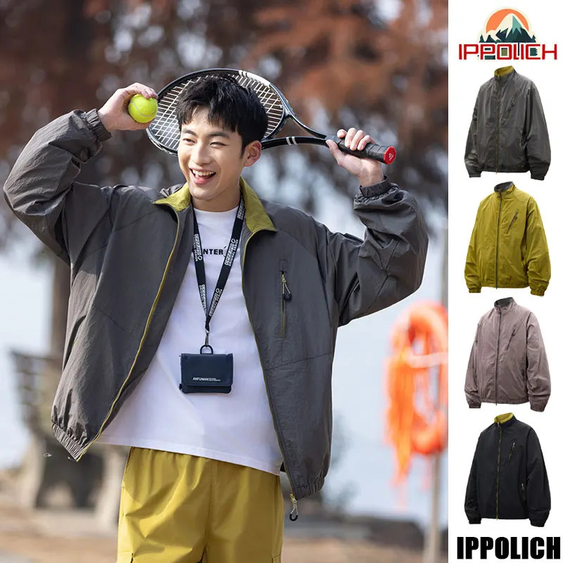 Men's Waterproof Stand Collar Jacket Outdoor Sun Protection Fishing Travel Loose Casual Coat Men Autumn Trendy Windbreaker 260929