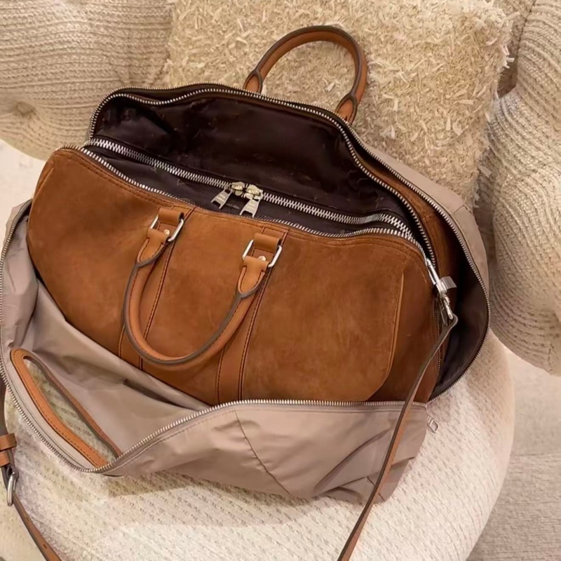 Master Quality Designer Suede Canvas Reversible Pillow Bag Luxury Women Shoulder Bag Large Capacity Travel Bag Genuine Leather Luggage Bag Tote Bag
