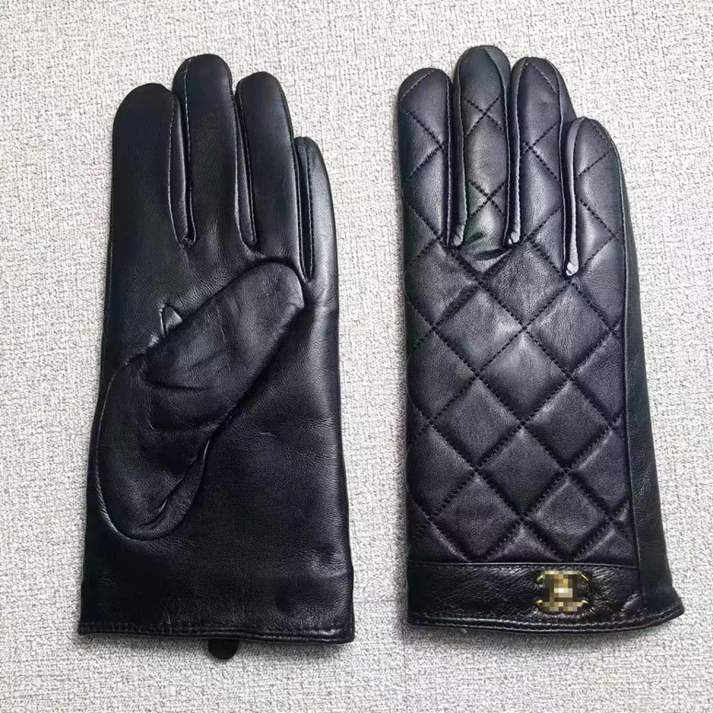 Five Fingers Gloves Women's Gloves 100% Real Leather Lambskin Gloves Can Touch Screen For Winter Driving Riding Christmas Nice Gift AA