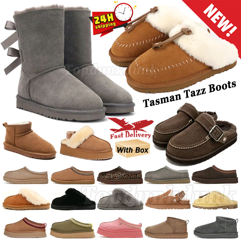 Tazz Tasman Designer Slippers womens slides men sandals Fur Classic Mustard Seed Chestnut Sand Black Ultra Mini Platform boot Slip-on Suede Wool Sea