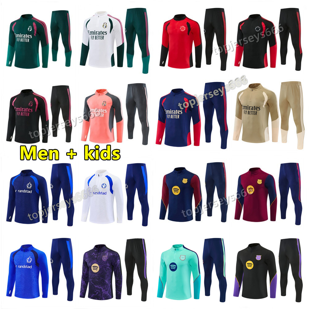 2026 2027 survêtement de football Reals Madrid survetement foot om barcelone Hommes et Enfants training 25 26 27 maillot de foot tracksuit