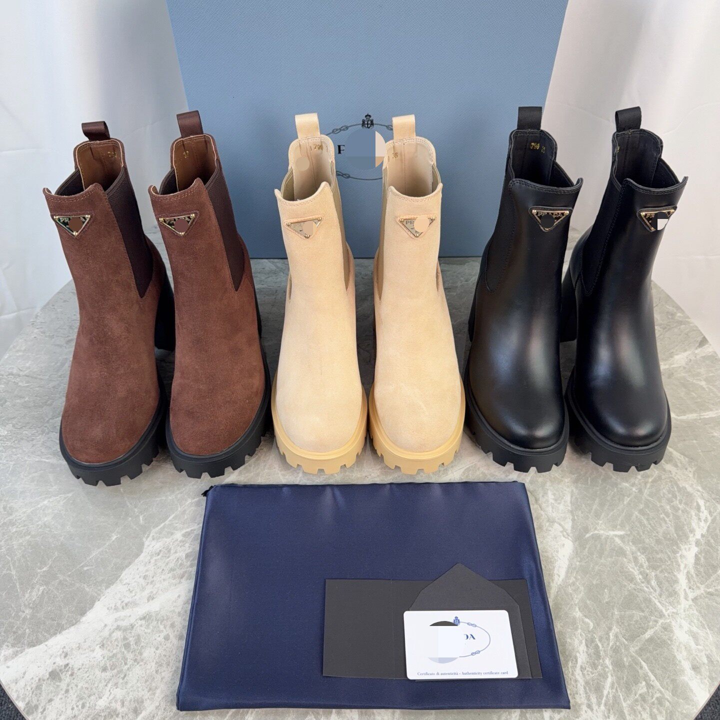 Work Boot Designer Luxury Woman Nude Brown Suede Leather Ankle Zipper Casual Fashion Footwear Quality Comfort Modern Stylish Trendy Black Blue Silve
