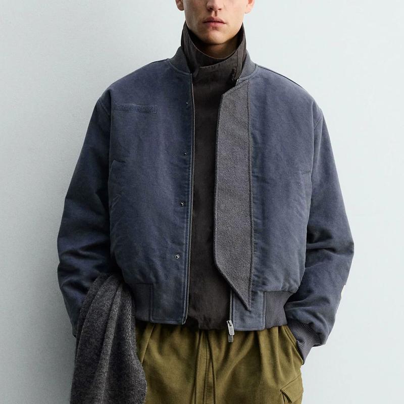 Manteau de créateur pour hommes, veste doublée en polaire, coupe ample, col de Baseball, épais et chaud, vêtements d'extérieur décontractés pour