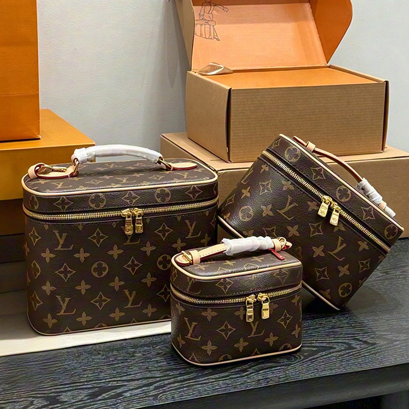 10A Sac de maquillage de luxe designer sac fourre-tout rétro marron bandoulière femme mini coffret