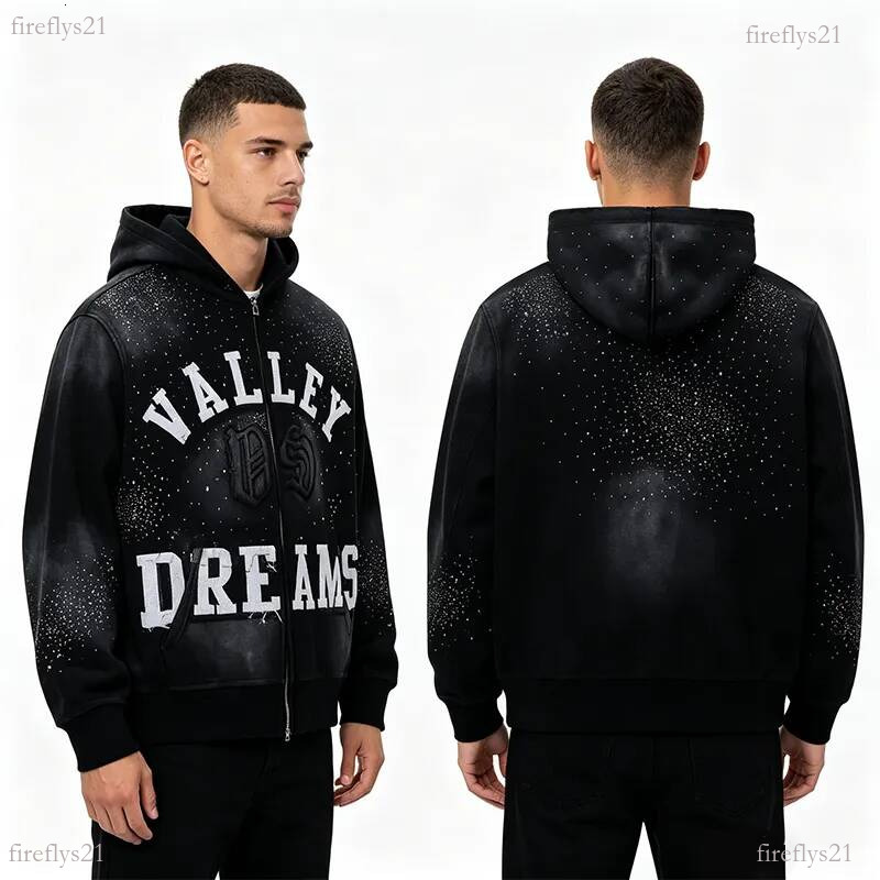 valleyly dreamly hoodie Mens Designer Hoodies Zip Up Graphic Y2K Wear Streetwear Black Pink Purple Clothing Clothes Zipper Zip Ups For Men Valleyly