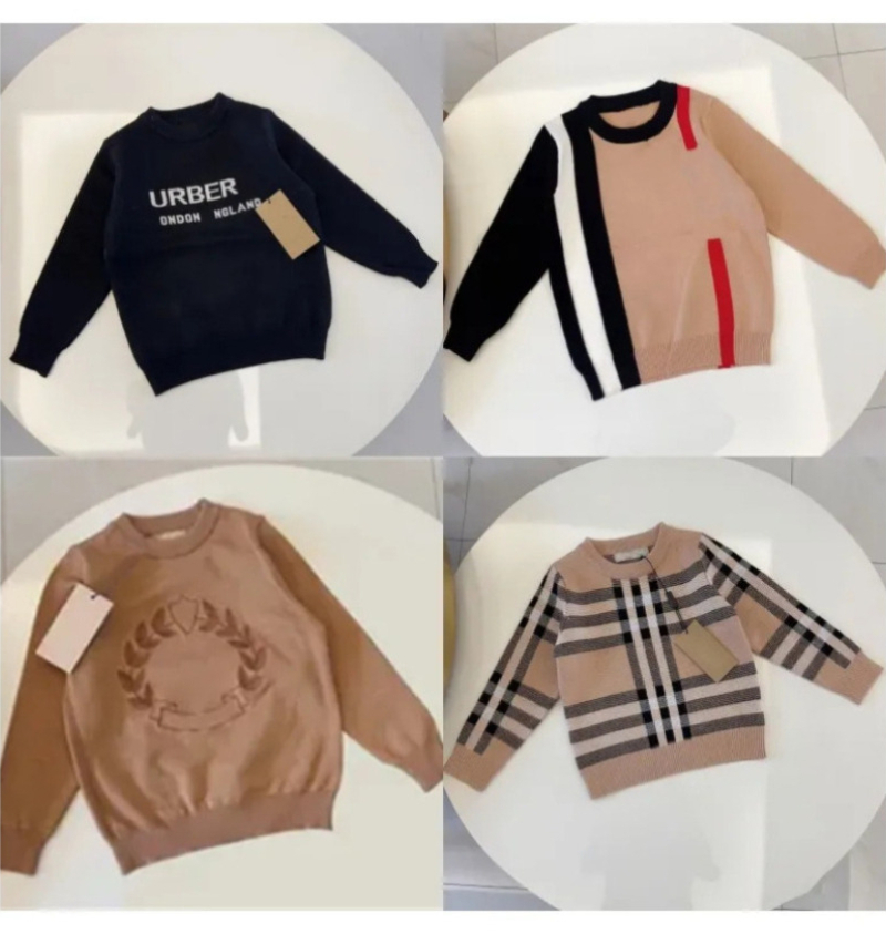 Designer Kids Clothes Cardigan Winter Warm Boys Girls Knit Hoodie Baby Hoodie Fashion Letter Hooded Sweater Clothes 32