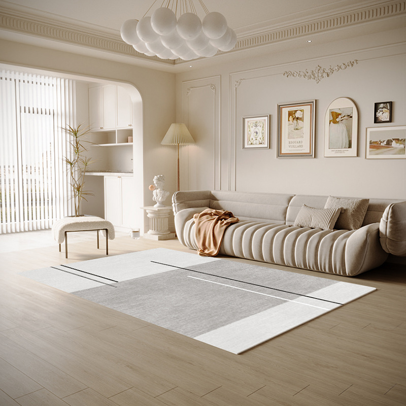 Tapis de salon à motifs géométriques, tapis anti-taches à couverture complète pour chambre à coucher, tapis de canapé et de table basse de style