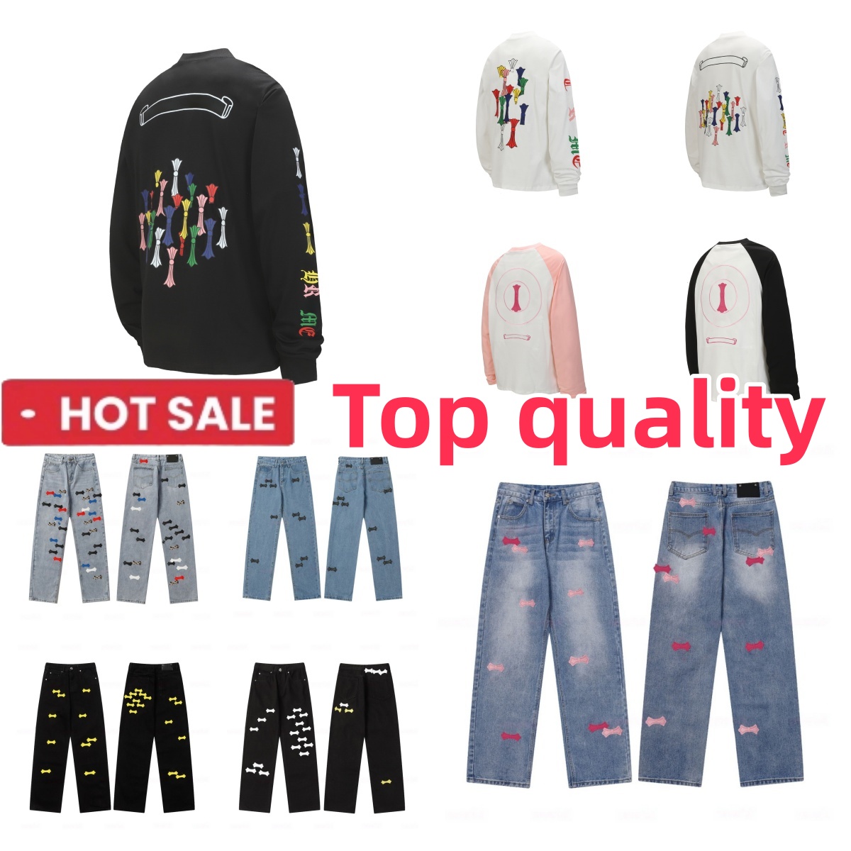100% coton Chromoheart jeans pantalons entendre leggings Chromoheart pantalons Chromo jeans Chromo pantalons de survêtement vêtements de marque à