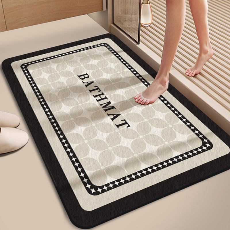 Tapis de sol simple en terre de diatomées, tapis de salle de bain, tapis absorbant, antidérapant, à séchage rapide, tapis d'entrée, nappe antitac
