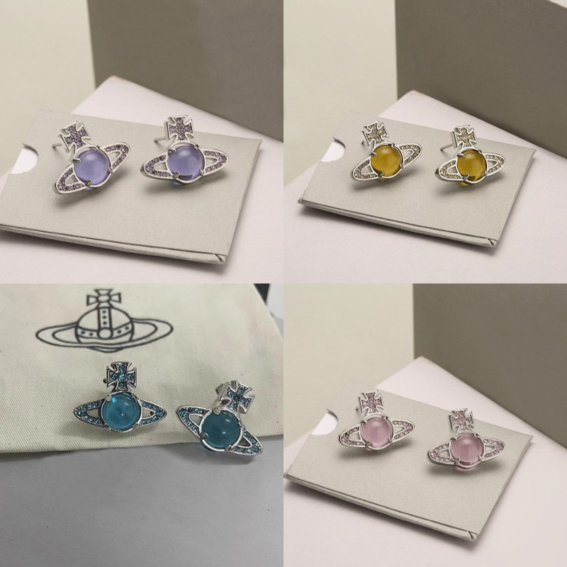 Unique Designer Silver Plated Zircon Glass Bead Pendant Earrings Fashionable High End Gift Suitable For Womens Parties Exquisite Matching With Jewel