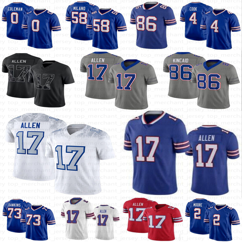 Keon Coleman Football Jersey Josh Allen DJ Moore bill Dalton Kincaid Khalil Shakir Dawson Knox James Cook Matt Cole Bradley Chubb Dion Dawkins Grego