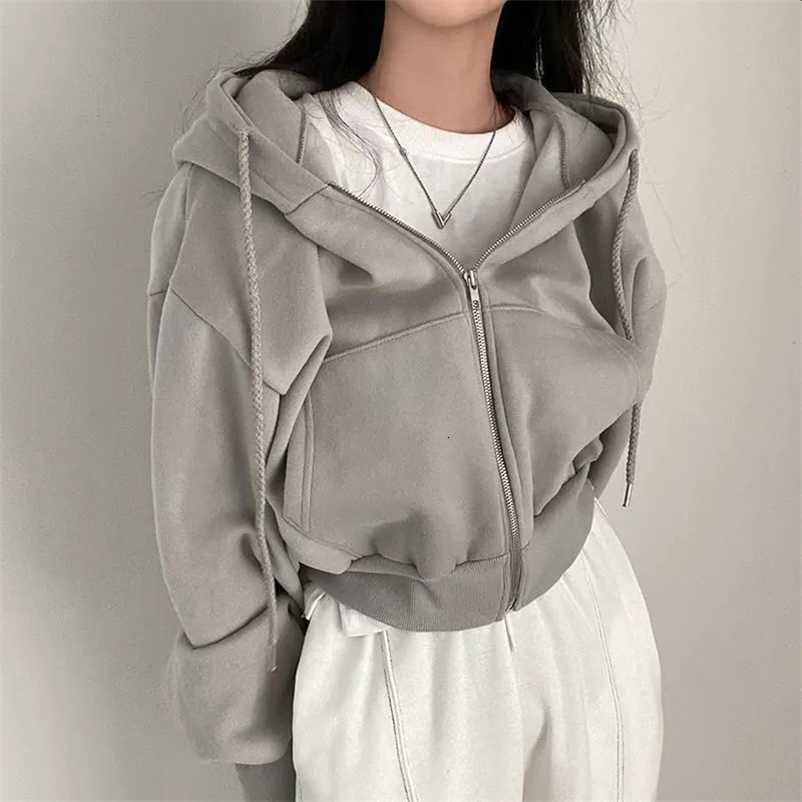 Hood Women Sweatshirt Autumn Long Slve Crop Hoodies Strtwear Female Jackets Coats250207wwbj S261012HAJM